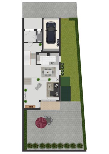 Stilvolles Einfamilienhaus in familienfreundlicher Lage ! – Grundriss -  EG &amp; Außenbereich