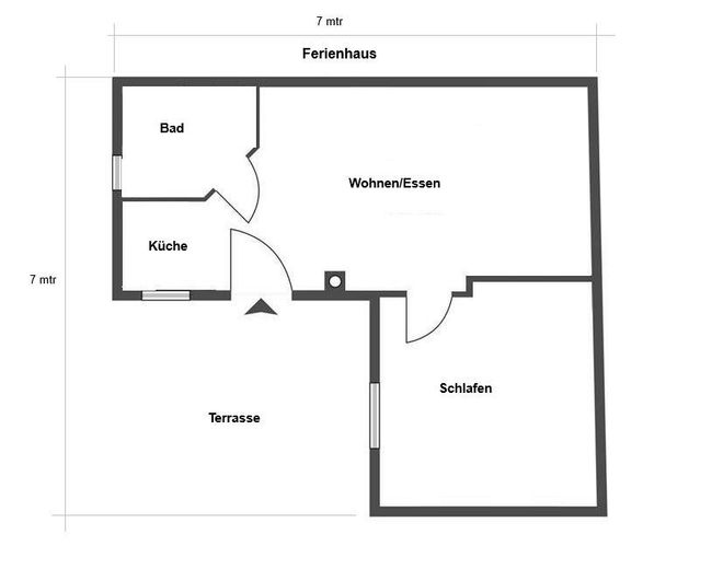 Zweifamilienhaus mit Ferienhaus und zus. Grundstück, neue Wärmepumpe und PV-Anlage - Provisionsfrei – Grundriss Ferienhaus