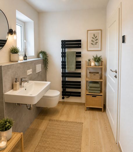 Voll möbliertes Zimmer - neu saniert - All-Inklusiv in Bechhofen – Badezimmer (KI Bsp.)