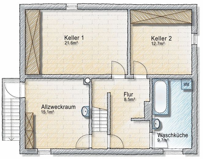 Einfamilienhaus in bester Lage in Lebenstedt, 4,5 Zimmer mit großem Garten – Grundriss_Keller