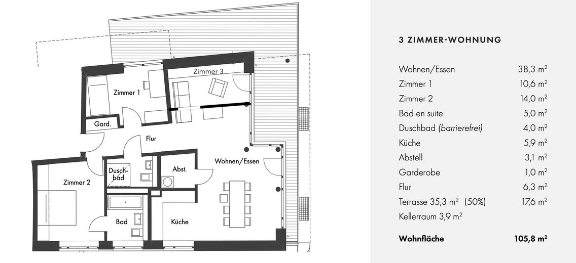 Appartement 4 pièces haut de gamme au Kastanien Hof à Alt-Osdorf – Grundriss