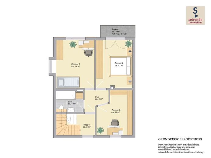 Familienhaus mit Garten in ruhiger Lage – Grundriss OG