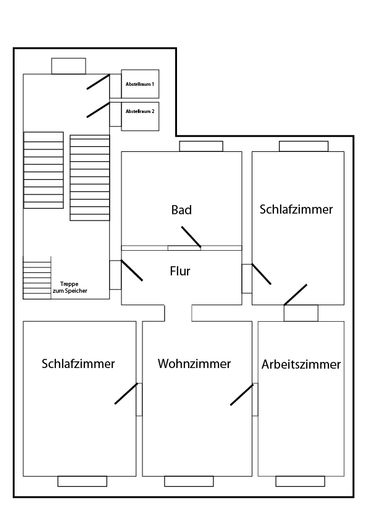 Vielseitiges Wohnhaus: Großfamilie oder 3×3-Zimmer-Wohnungen + Gewerbe & Garten – 3. Etage