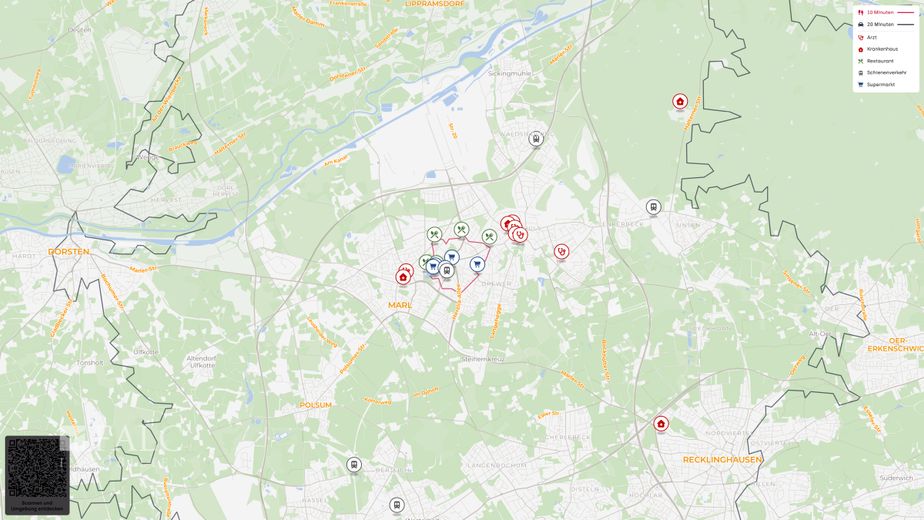 Vermietetes Büroobjekt in 1A‑Lage - sichere Kapitalanlage im Zentrum von Marl – Site plan (macro)