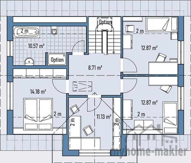 TOP Preis in  Stein-Unterweihersbuch: Energieeffizientes Fertighaus- Neubau großen Garten – M82-112-G_GRUNDRISS_DG
