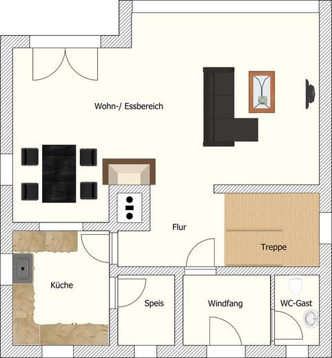 Provisionsfrei - Freistehendes Einfamilienhaus mit großem Garten nahe Stadtplatz und Innauen – Erdgeschoss