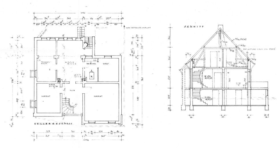 Wohnen auf ca 1600m² - Einfamilienhaus mit zusätzlichem Baupotential – Orginalplan KG & Schnitt