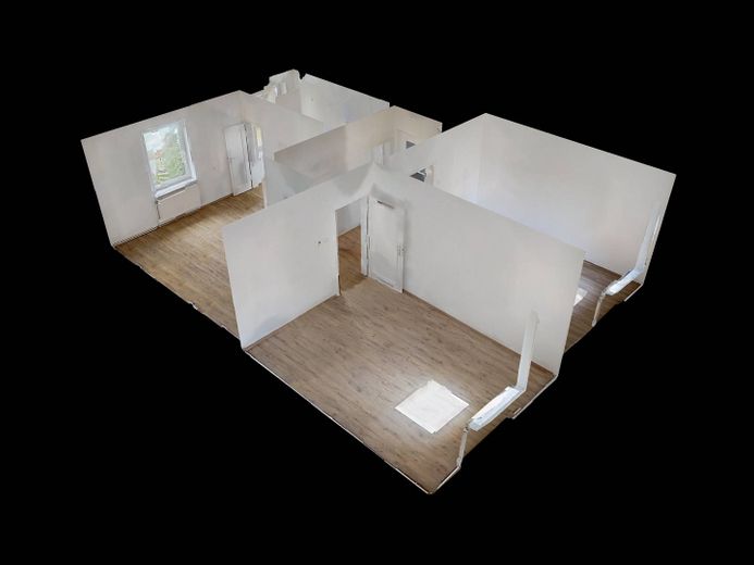 Bielefeld-Mitte’de geniş oturma mutfağına sahip ferah 2 odalı daire – 3D-Ansicht Grundriss