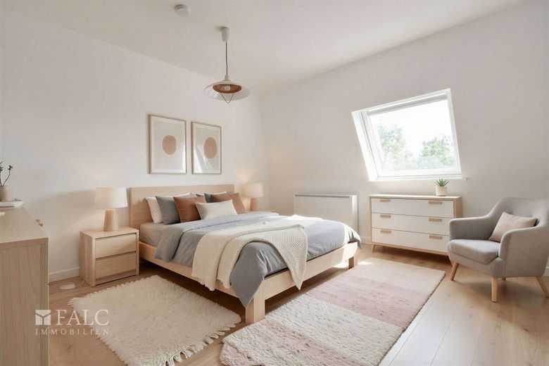 Wohnen in exponierter Lage von Stuttgart – Schlafzimmer KI generiert