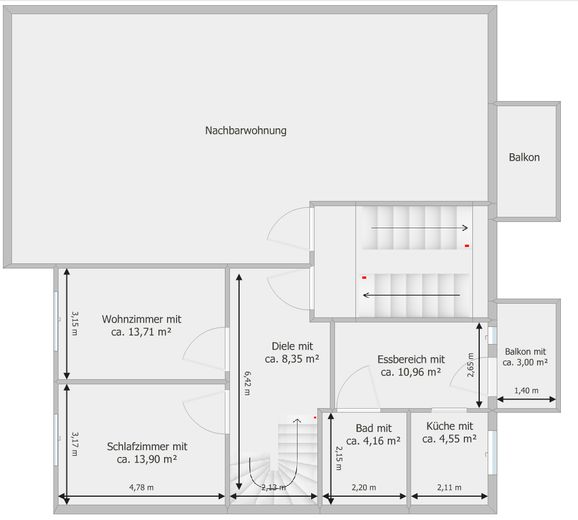 Großzügige Eigentumswohnung Maisonette - im Leipziger Südosten (Anger-Crottendorf) – Obergeschoss