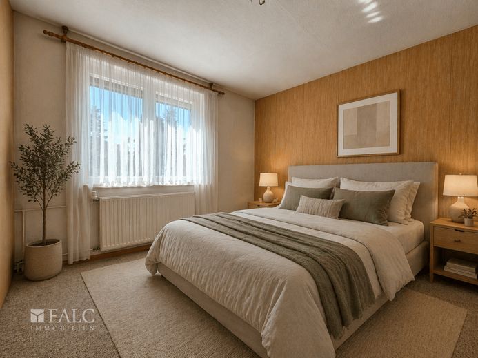 **Charmantes Einfamilienhaus in Seenähe**- FALC IMMOBILIEN – Schlafzimmer Bsp.