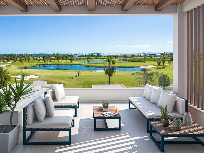 Penthouse-Wohnungen mit 3 Schlafzimmern, 2 Bädern, Dachterrasse, Gemeinschaftspool und Meerblick direkt am Golfplatz von La Serena Golf – Foto 1