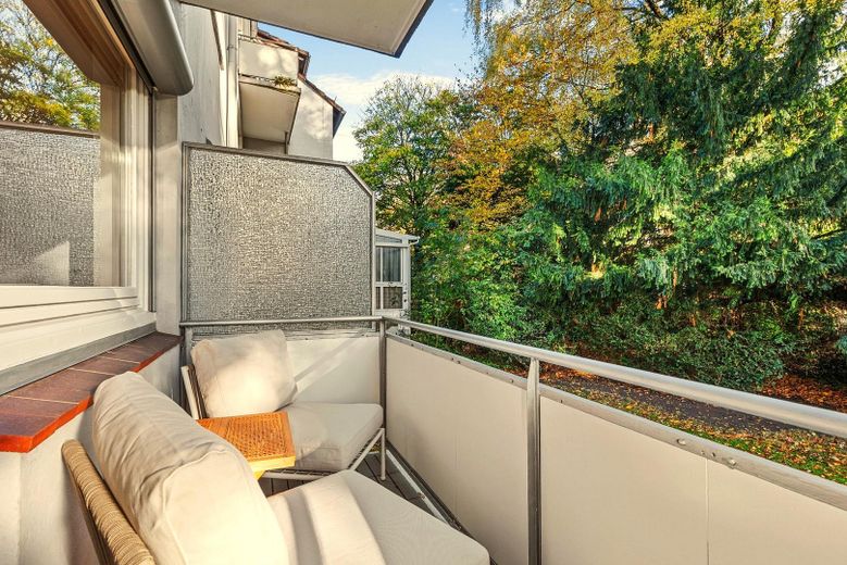 Balkon zum Gemeinschaftsgarten