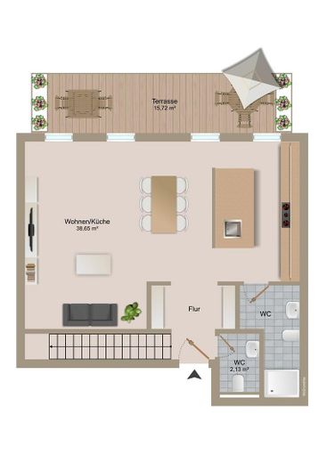 Exklusive Maisonette - Mietwohnung im Erdgeschoss für Familien! – Grundriss EG 