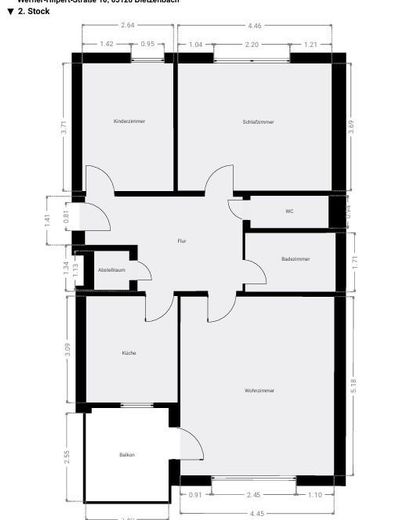 Großzügige 3-Zimmer-Eigentumswohnung mit Loggia und zwei Tiefgaragenstellplätzen – Grundriss Wohnung 39 / 2 OG