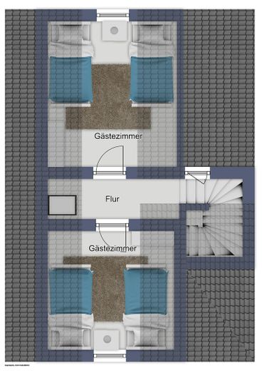 Strandnabije eindwoning op een gewilde locatie – Grundriss Dachgeschoss
