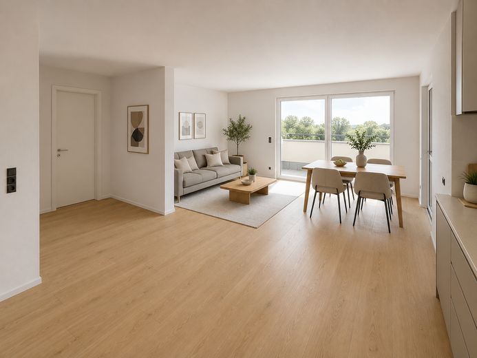 Moderne 2-Zimmer-Wohnung mit Balkon und großem Garten | KfW 40 QNG | Erstbezug – Foto 3