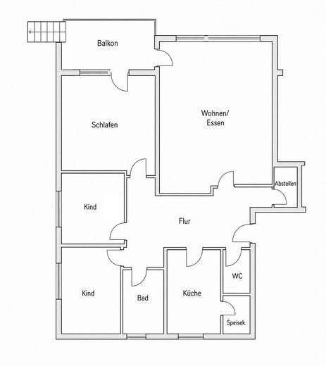 Attraktive 4,5-Zimmer-Hochparterre-Wohnung – provisionsfrei – Grundriss Wohnung