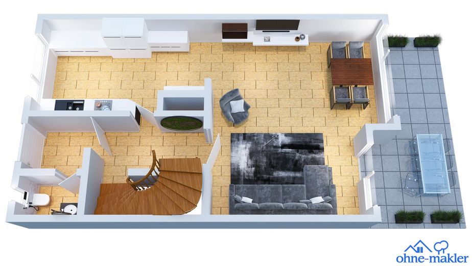 Charmantes Reihenhaus mit ausgebautem Dachboden und schönem Außenbereich - zzgl. Garage – EG