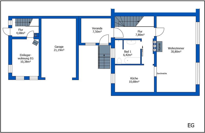 Charmante Doppelhaushälfte mit großem Grundstück und Einliegerwohnung oder Ferienwohnung – Foto 10