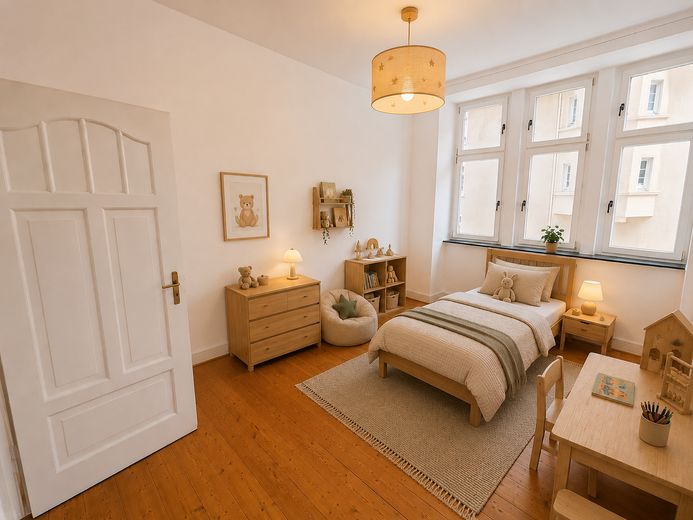Frisch sanierte 5 Zimmer Altbauwohnung – Kinderzimmer (KI möbliert)