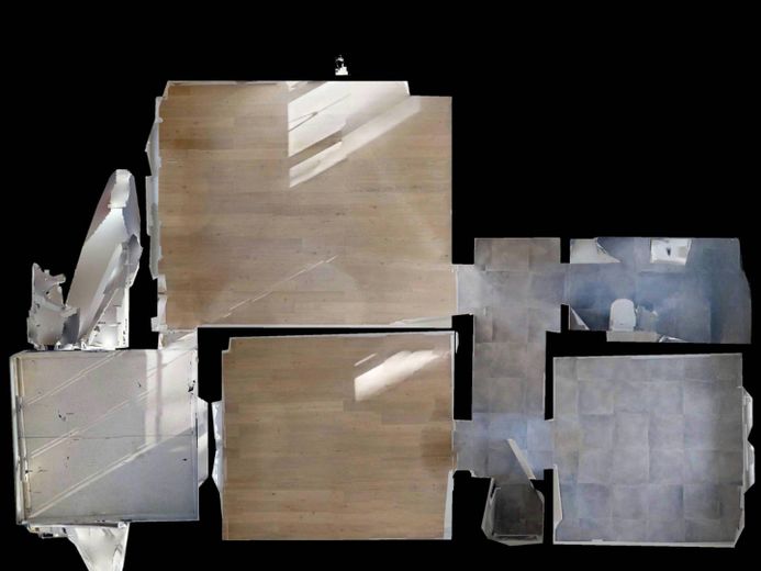 Helle 2-Zimmer-Wohnung mit Tageslichtbadezimmer und großem Balkon – 3D-Ansicht Grundriss