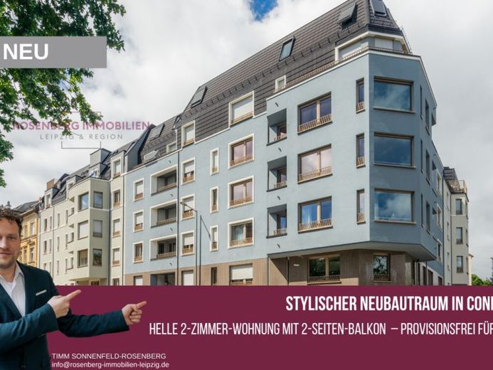 Commission-free new-build dream! Stylish 2-room oasis with 2-sided balcony in Leipzig / Connewitz – Foto 1