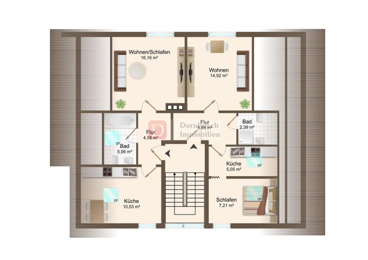 Top-Anlage!! 5-Familienhaus mit geteiltem Grundbuch, Garagen &amp; Stellplätzen – Dachgeschoss