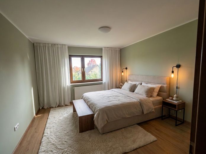 Familienparadies mit Traumgarten am Leiselsee – ruhiges Wohnen mit perfekter Anbindung – Schlafzimmer KI-möbliert