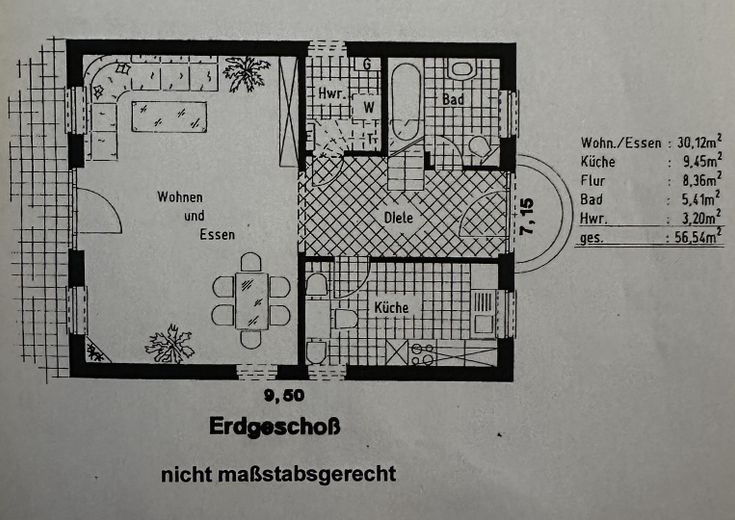 Grundriss EG, Bad mit Dusche