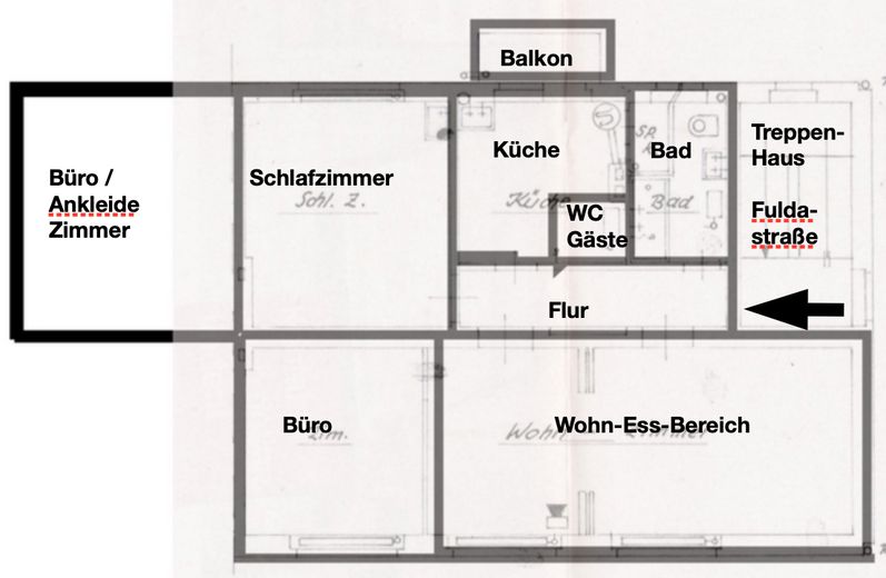Aufteilung 4 Zimmer Wohnung