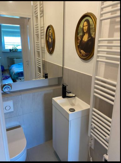 Kleines Bad mit Dusche + WC