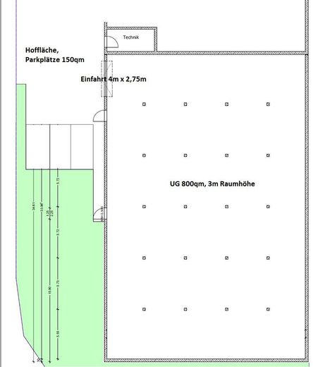 Attraktive Lagerhalle mit 800qm in sehr guter Lage von Schierling zu vermieten – Grundriss