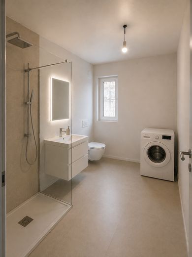 Maison 1 I Appartements neufs I accessibles aux personnes à mobilité réduite et avec cuisine équipée à Ockershausen – Visualisierung Bad