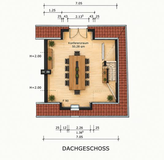 Drei Einheiten, ein außergewöhnliches Anwesen in sehr guter Lage – Wohnen, Arbeiten & Vermieten! – Bürohaus Dachgeschoss