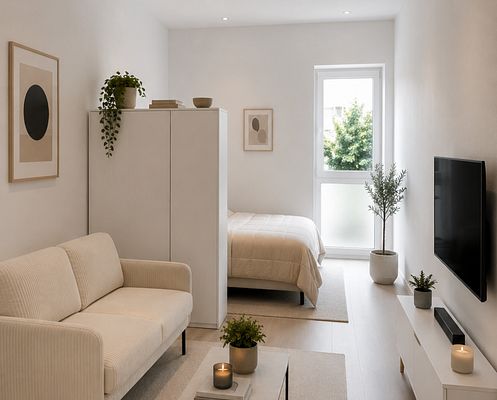„Exclusief, volledig gemeubileerd 1-kamerappartement – eerste bewoning in nieuwbouw 2026