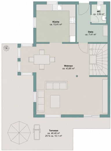 Großzügige Doppelhaushälfte mit warmem Wohngefühl, starkem Raumangebot und Süd-West-Garten – EG
