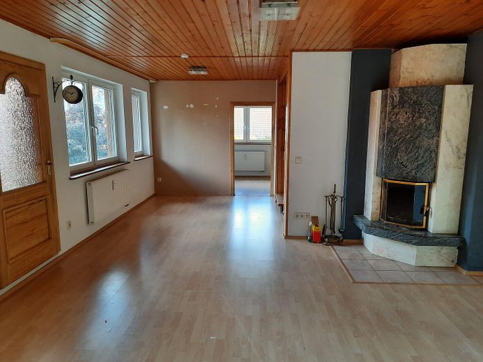 Wohnzimmer, Kamin, Essecke