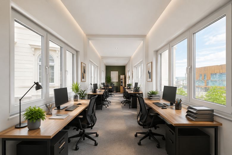 BÜRO – 30 m² – 1A- LAGE – DIREKT AM HBF WUPPERTAL – SANIERT – EXKLUSIVE BRÜCKENFLÄCHE – Bürofläche - Visualisierung 
