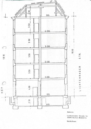 2-Zimmer-Wohnung im Schillerkiez am Tempelhofer Feld, sofort frei & provisionsfrei – Hausschnitt, Vorderhaus