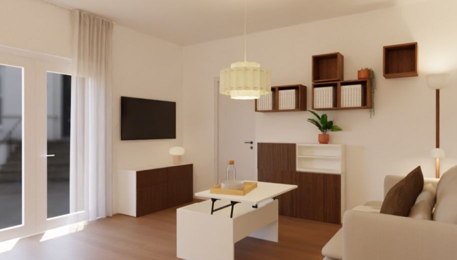 Erstbezug – Möblierte 2-Zimmer-Neubauwohnung im KfW-55-Effizienzhaus Metzingen – Wohnen -3D Raumplaner