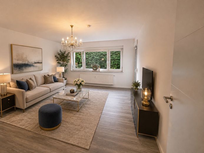 Sanierte 3-Zimmer-Eigentumswohnung mit Balkon in Bielefeld-Schildesche – Wohn- und Esszimmer