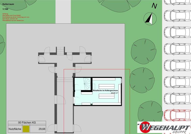 Flexible Gewerbe-/Wohneinheit mit Schaufenster &amp; Stellplätzen - ruhig &amp; citynah bei Berlin – Grundriss_Variante_Buero_Keller
