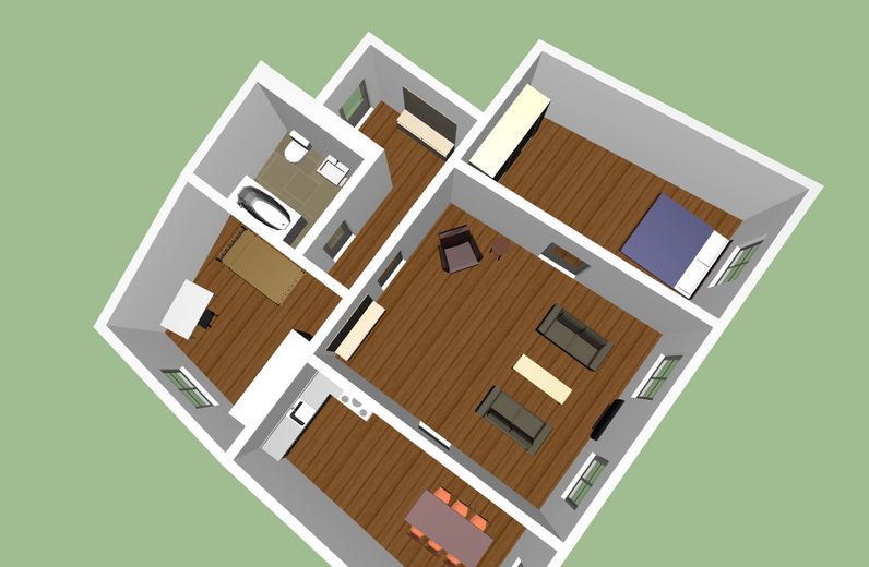 Sanierte 3-Zi Altbauwohnung in Straubing - Kernstadt (7012) – 3d Grundriss