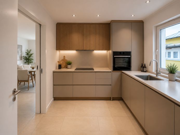 Casa bifamiliare, classe energetica A+, pompa di calore, ottime condizioni, vista aperta a ovest – Küche