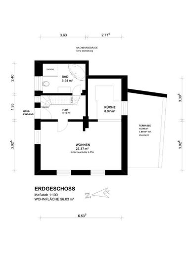 Modernisierte Doppelhaushälfte mit Sonnenterrasse – provisionsfrei – EG