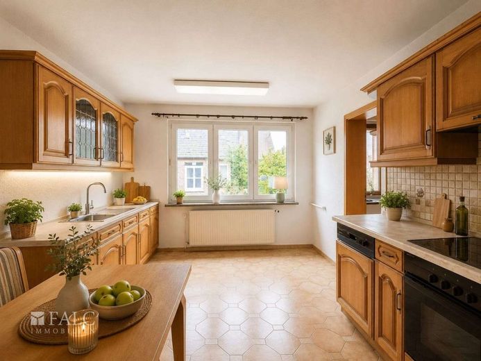 SCHNÄPPCHEN! Vollunterkellertes Zweifamilienhaus in Cursdorf - FALC Immobilien – Küche virtualisiert