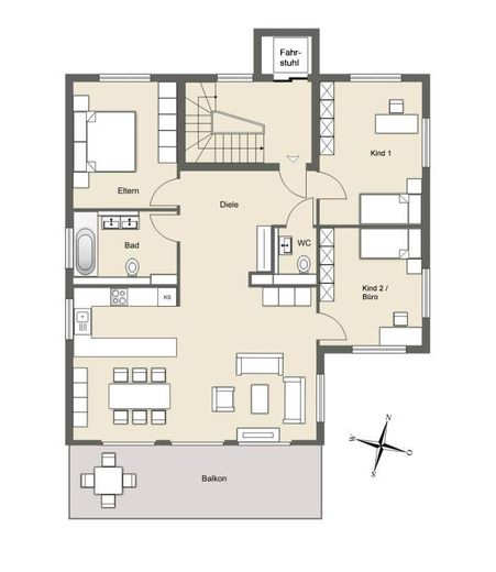 Moderno, senza barriere, esclusivo: fantastico appartamento di 4 locali a Pattonville – Grundriss