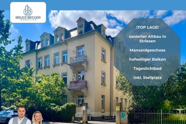 In perfekter Lage! - Vermietete 2-Zimmer-Wohnung mit Balkon und Stellplatz in Dresden-Striesen!