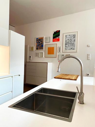 Townhouse-Wohnung Neckarstadt-Ost / Terrasse und Gartennutzung / 2 Balkone / Perfekt für Familien – offene Küche 